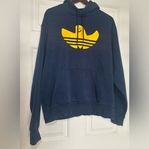 Adidas Shmoofoil‎ Mark Gonzales Hooded Sweatshirt Navy Blue & Yellow Medium.